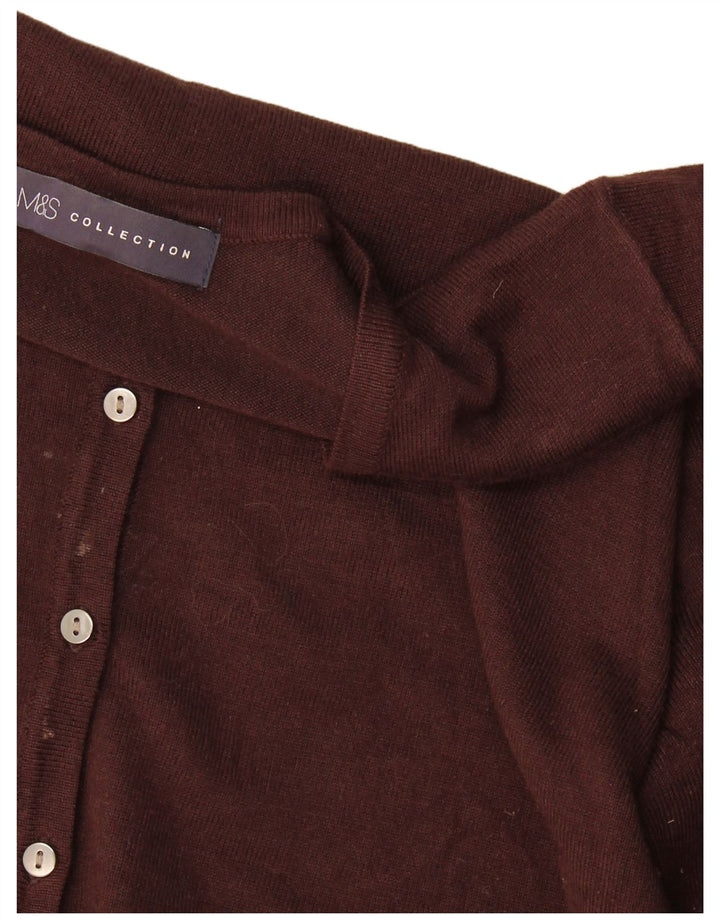 Maglione cardigan da donna Marks & Spencer UK 16 grande marrone