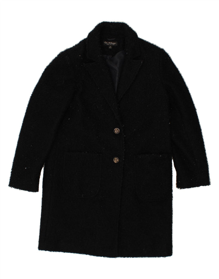 MISS SELFRIDGE Womens Fleece Overcoat UK 12 Medium Navy Blue Polyester Vintage Miss Selfridge and Second-Hand Miss Selfridge from Messina Hembry 
