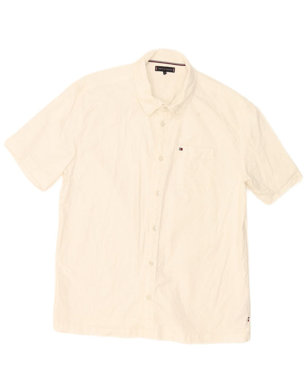 Camicia a maniche corte per ragazzi Tommy Hilfiger 15-16 anni in cotone bianco