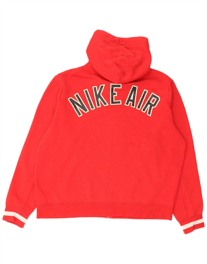 Felpa con cappuccio e zip grafica Nike da uomo, grande, in cotone rosso