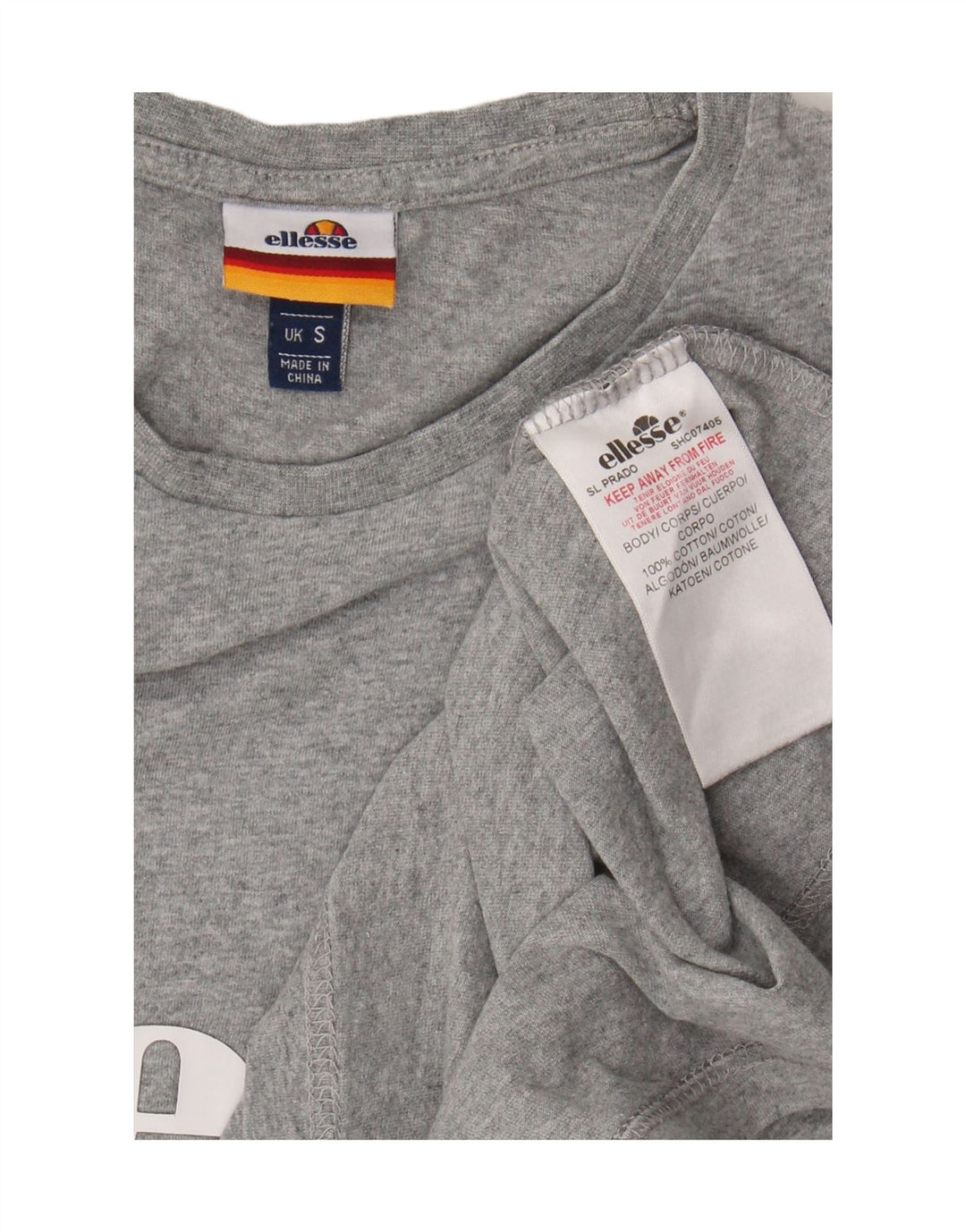 ELLESSE Mens Graphic T-Shirt Top Small Grey Cotton Vintage Ellesse and Second-Hand Ellesse from Messina Hembry 