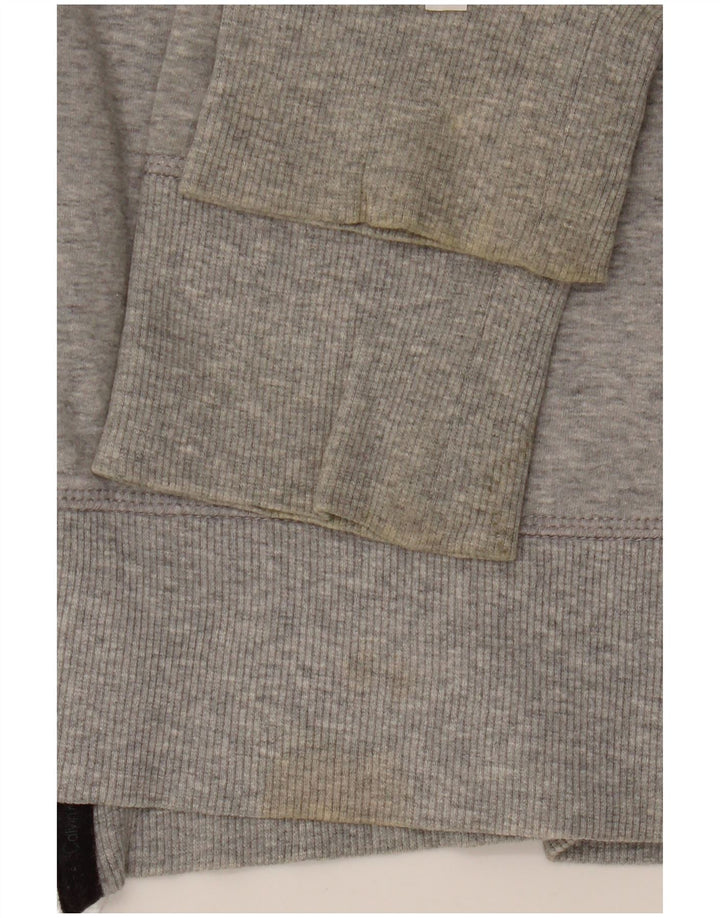 CALVIN KLEIN Maglione con cappuccio e zip Performance da donna UK 16 Large Grigio Cotone