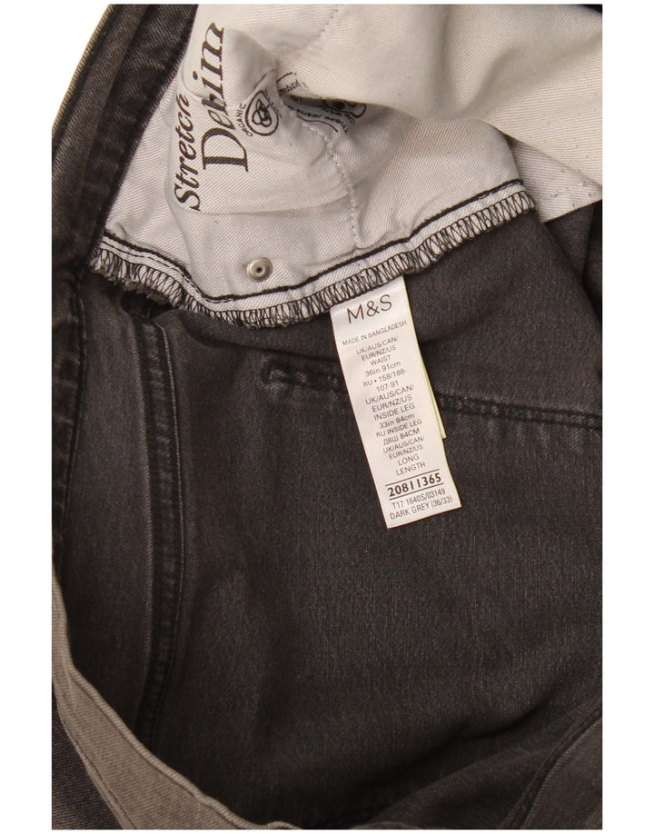 Jeans slim da uomo Marks & Spencer W36 L33 cotone grigio