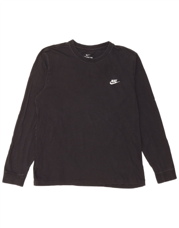 Top Nike da uomo a manica lunga grande in cotone nero