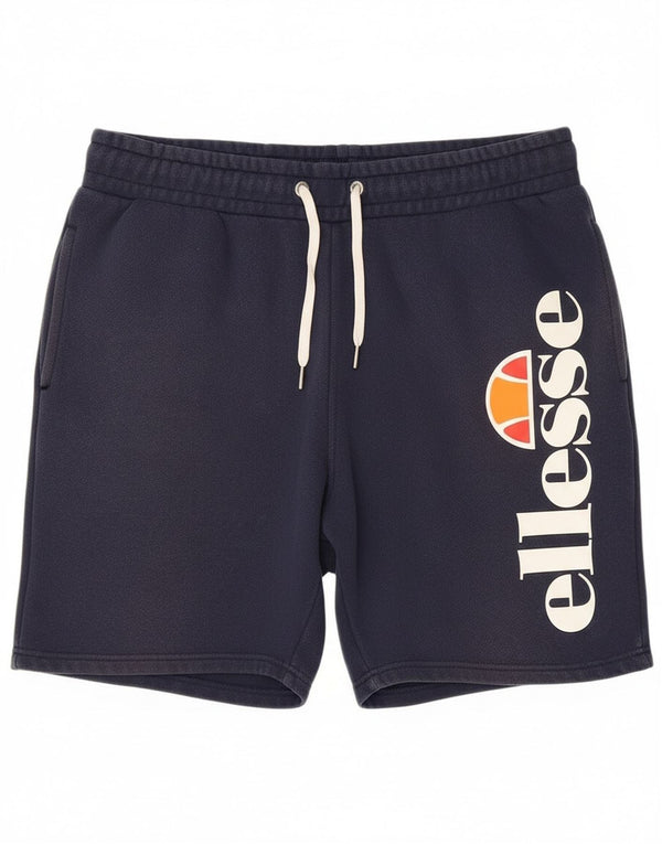 Pantaloncini sportivi grafici da uomo Ellesse di grandi dimensioni in cotone blu navy