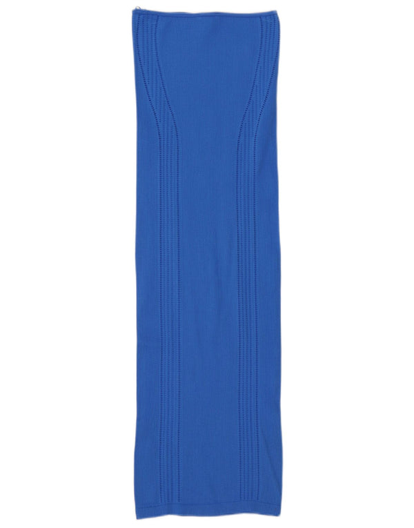 Abito senza spalline da donna Zara UK 4 XS blu poliammide