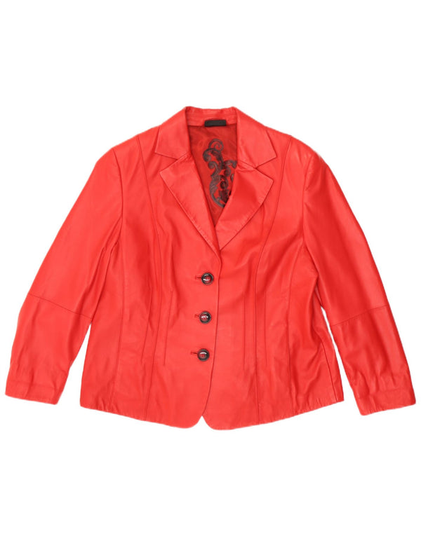 Giacca blazer in pelle da donna a 3 bottoni Gerry Weber UK 20 2XL Pelle rossa