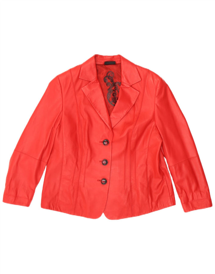 Giacca blazer in pelle da donna a 3 bottoni Gerry Weber UK 20 2XL Pelle rossa