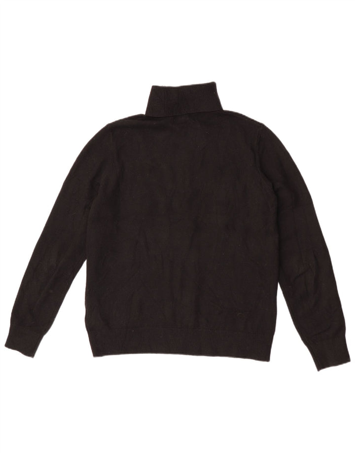 Maglione maglione da uomo Marks & Spencer a collo alto piccolo poliestere nero