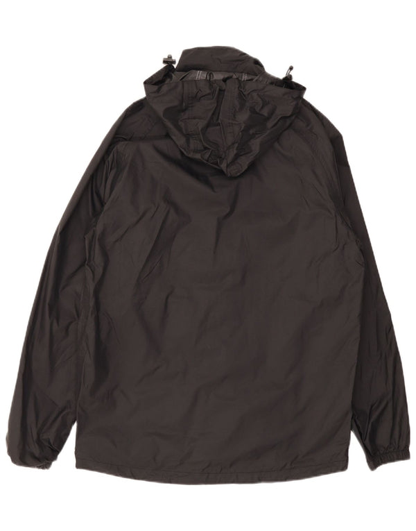 Mountain Warehouse Mens Hooded Rain Jacket UK 34 XS Black Nylon Sports