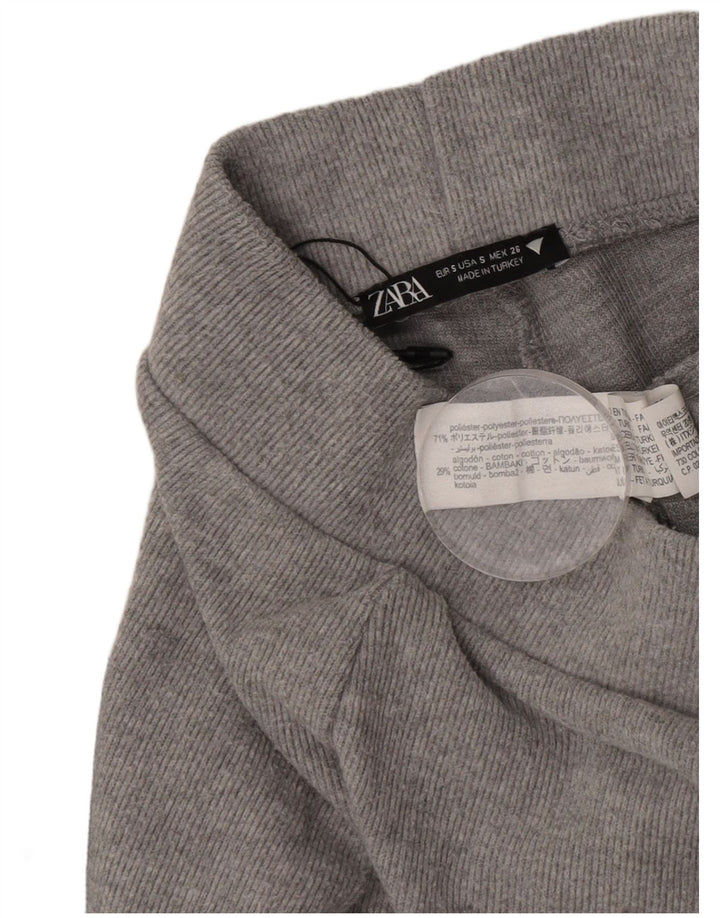 Pantaloni della tuta da donna Zara UK 10 piccoli poliestere grigio