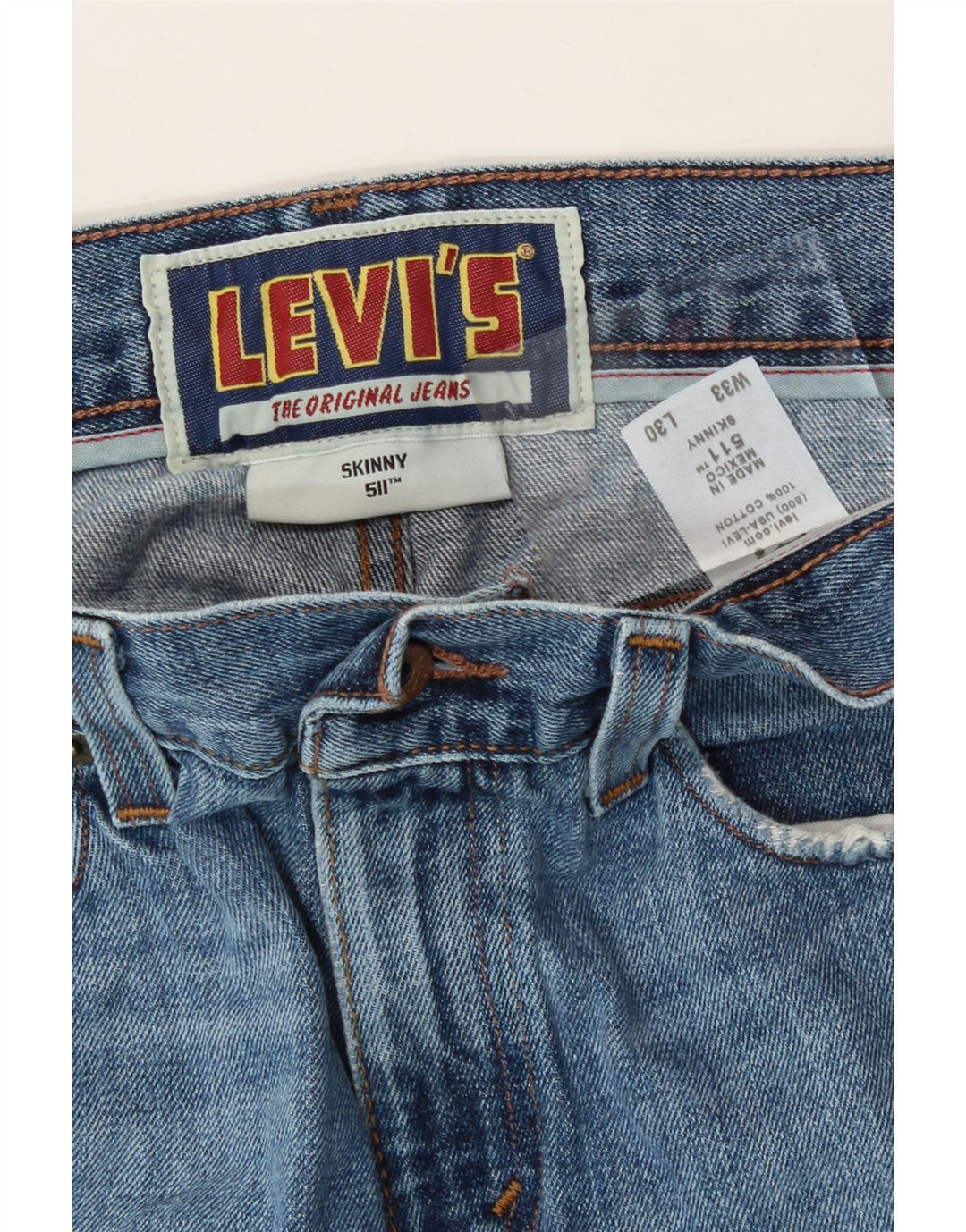 LEVI'S Mens 511 Skinny Jeans W33 L30 Blue Cotton Vintage Levi's and Second-Hand Levi's from Messina Hembry 