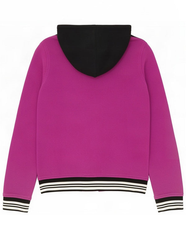 Maglione Kappa da donna con cappuccio e zip UK 14 Cotone color block viola medio