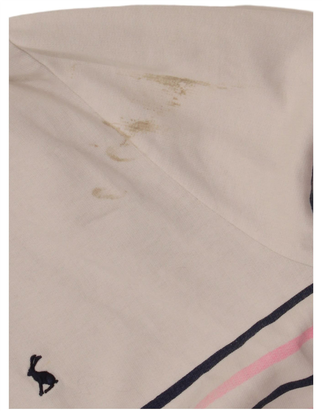 JOULES Felpa da donna con collo abbottonato, maglione UK 20 2XL a righe bianche