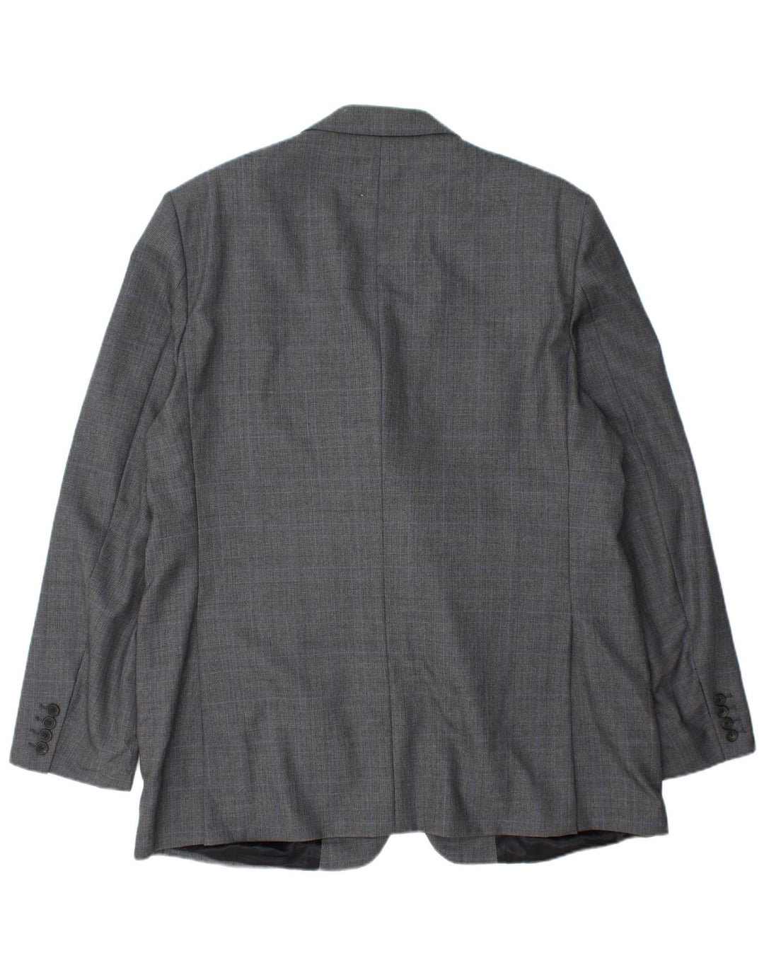 Giacca blazer da uomo a 3 bottoni AQUASCUTUM UK 48 4XL lana a quadri grigia