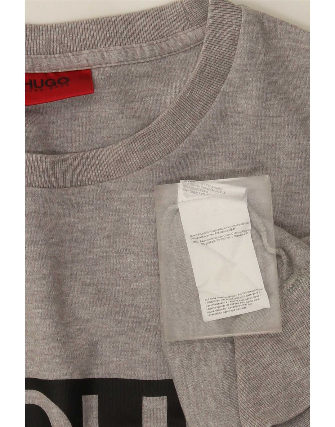 Felpa grafica da uomo Hugo Boss, maglione grande, cotone grigio
