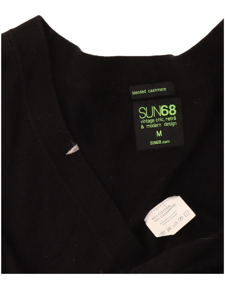 Maglione cardigan lungo da donna Sun68 UK 12 Cotone nero medio