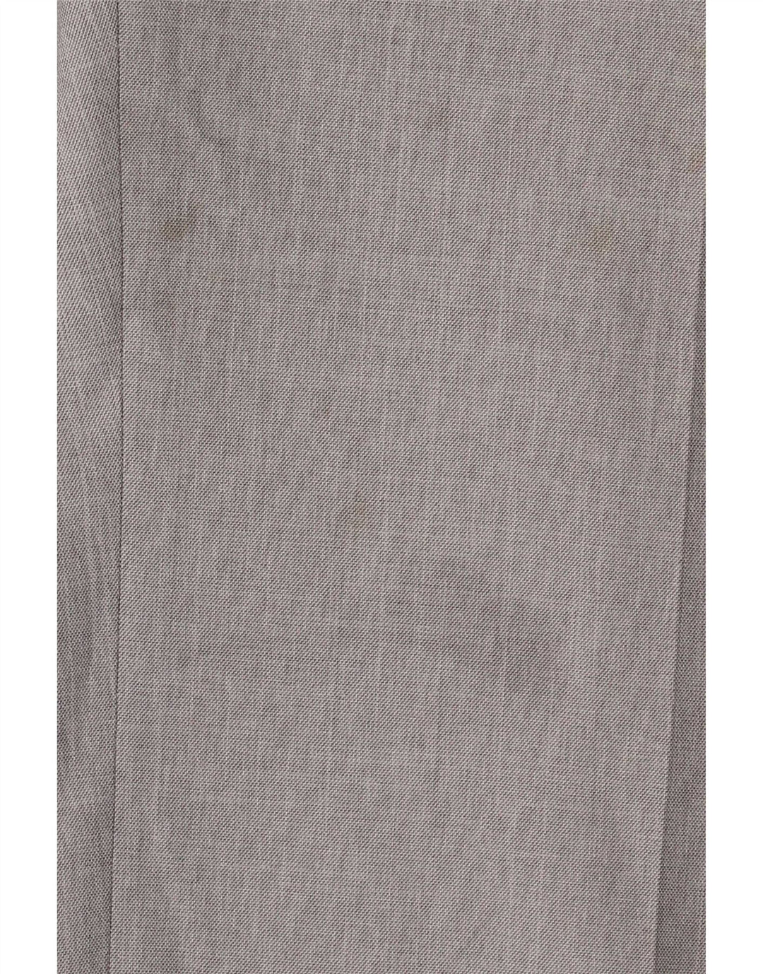 Pantaloni da abito dritti da uomo Marks & Spencer W42 L29 poliestere grigio