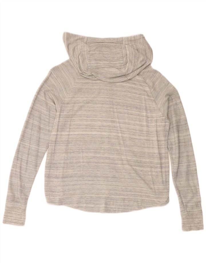 Felpa con cappuccio e zip da donna NIKE UK 14 grigio medio a righe