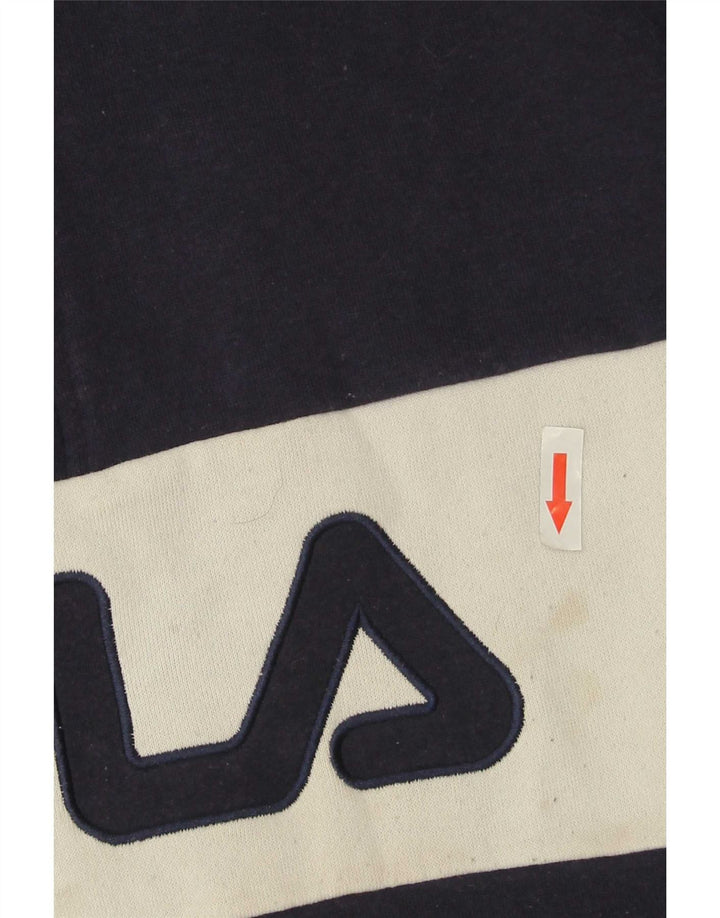Felpa Fila da uomo con grafica con zip e collo, maglione, colore blu navy medio