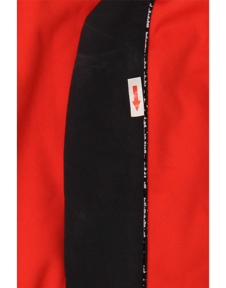 Giacca da ginnastica da uomo Adidas, giacca in poliestere color block rosso medio