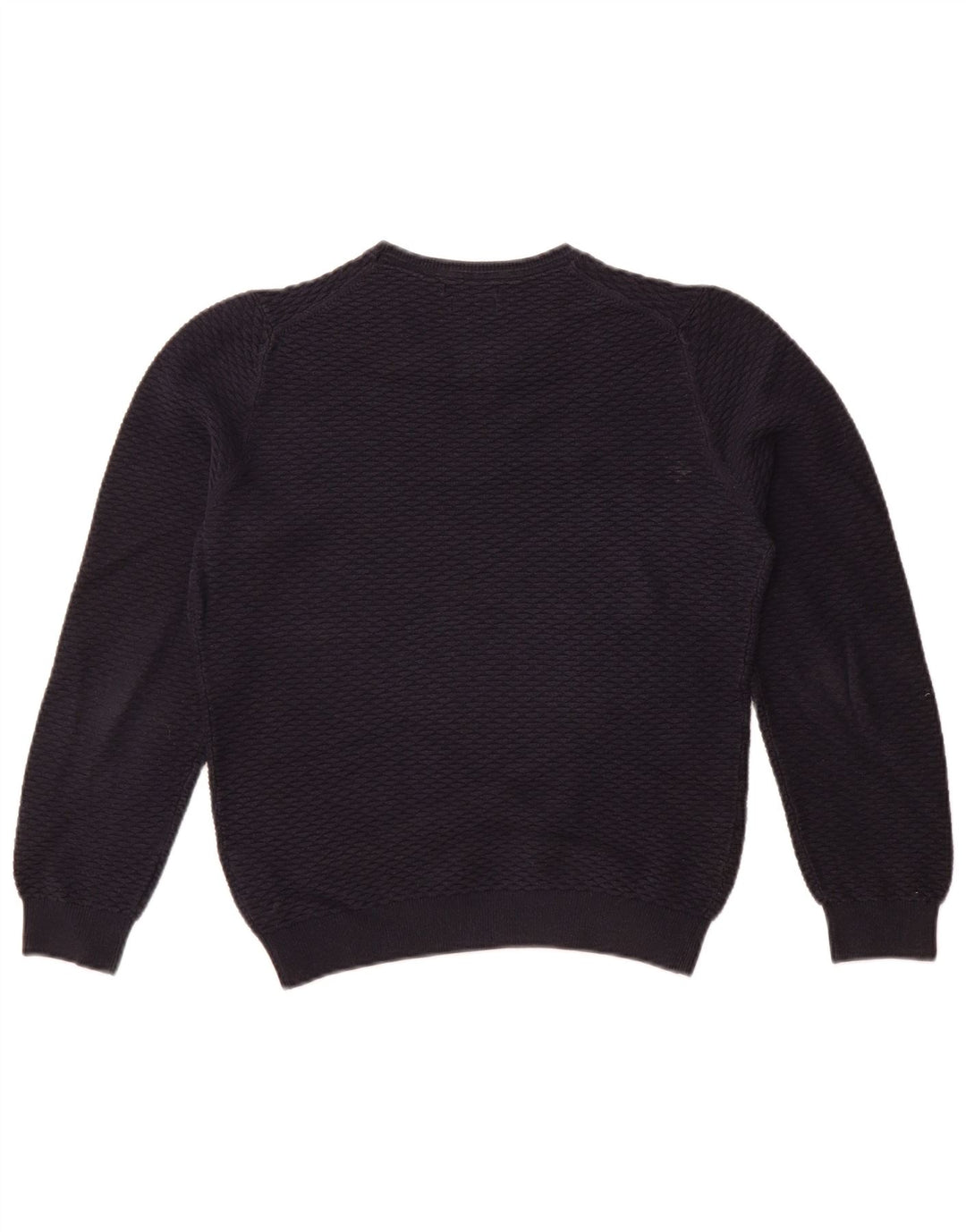 MASSIMO DUTTI Maglione da donna con scollo a barca UK 10 Piccolo cotone blu navy