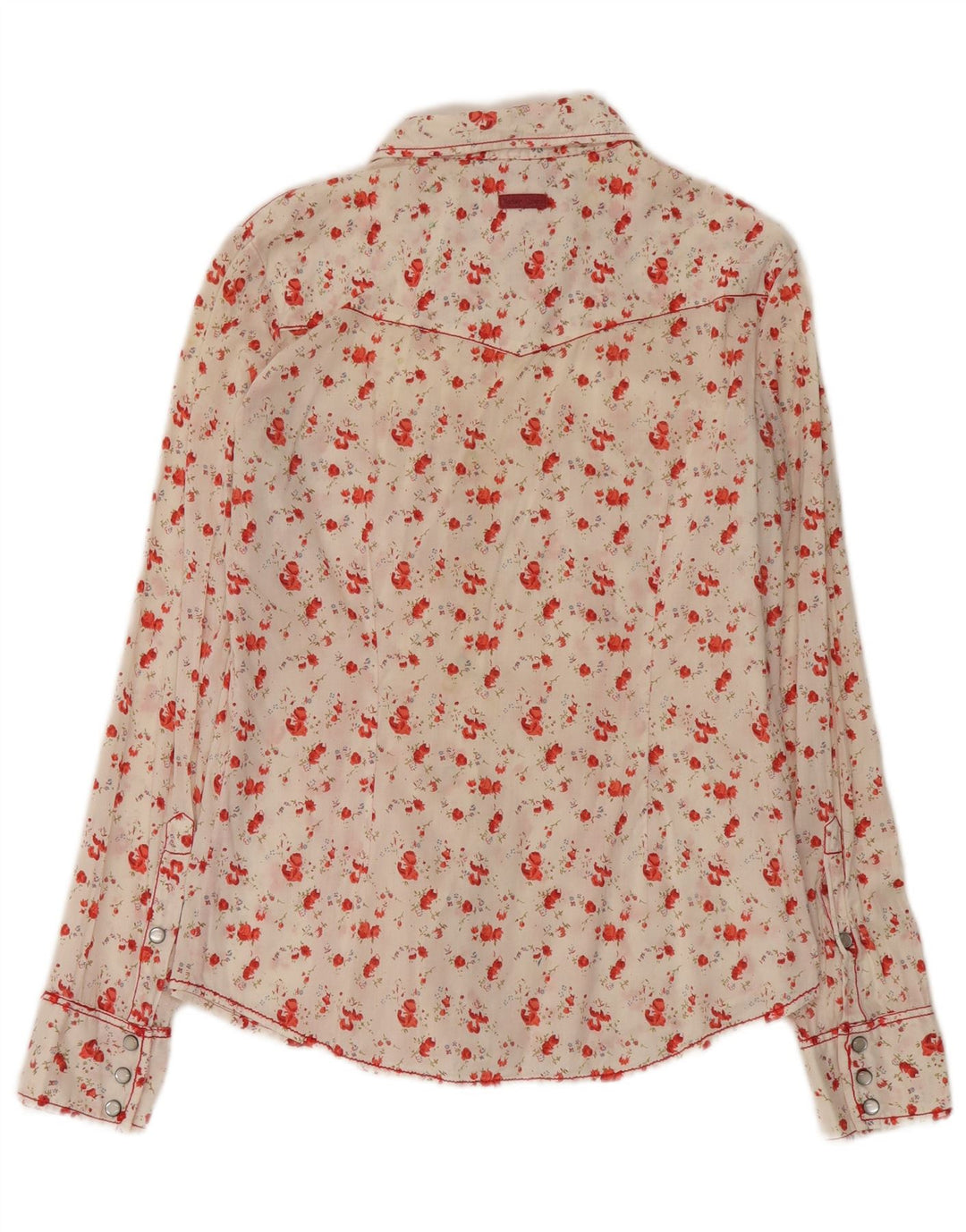 Camicetta camicia vestibilità regolare da donna Marlboro Classics UK 14 medio bianco floreale
