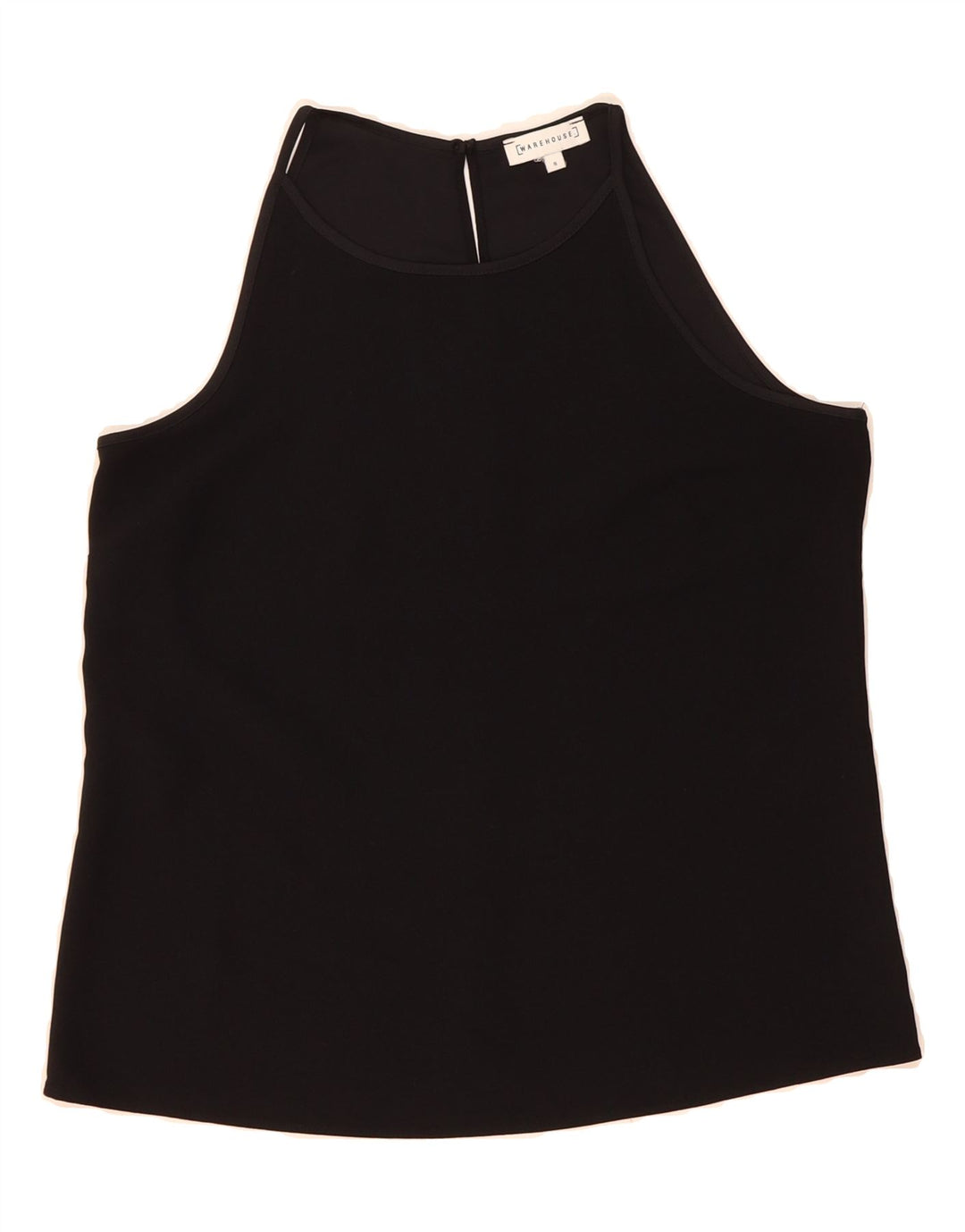 WAREHOUSE Womens Sleeveless Blouse Top UK 8 Small  Black Polyester Vintage Warehouse and Second-Hand Warehouse from Messina Hembry 