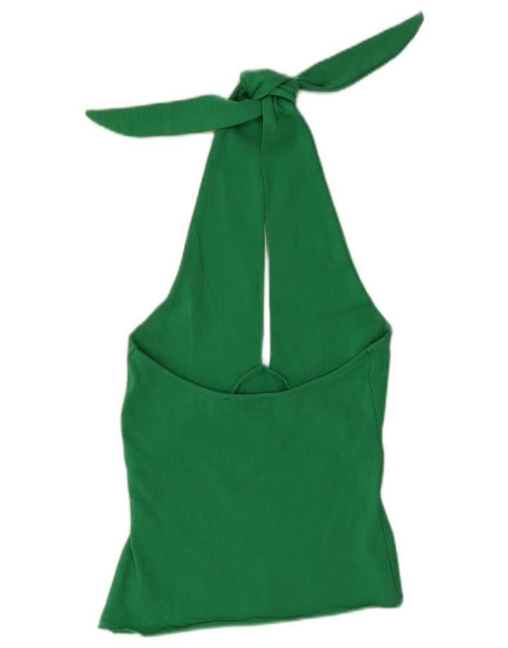 Top corto alla caviglia da donna Zara UK 12 cotone verde medio