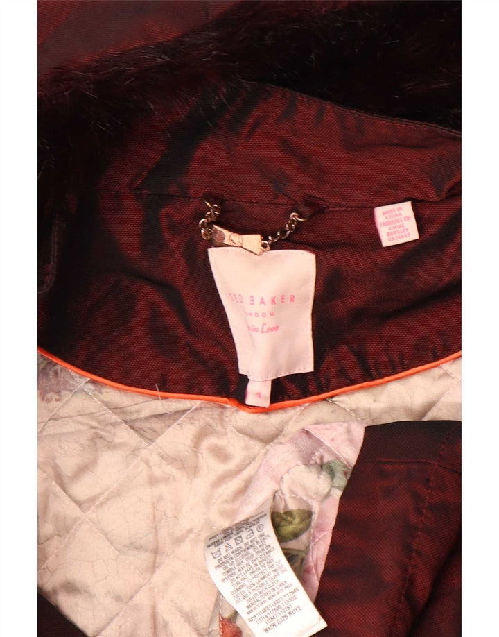 Giacca Parka con cappuccio da donna Ted Baker taglia 1 XS poliestere bordeaux