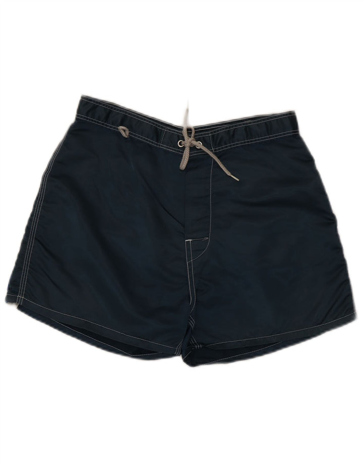 Sundek Mens Swimming Shorts Medium  Navy Blue Striped Nylon