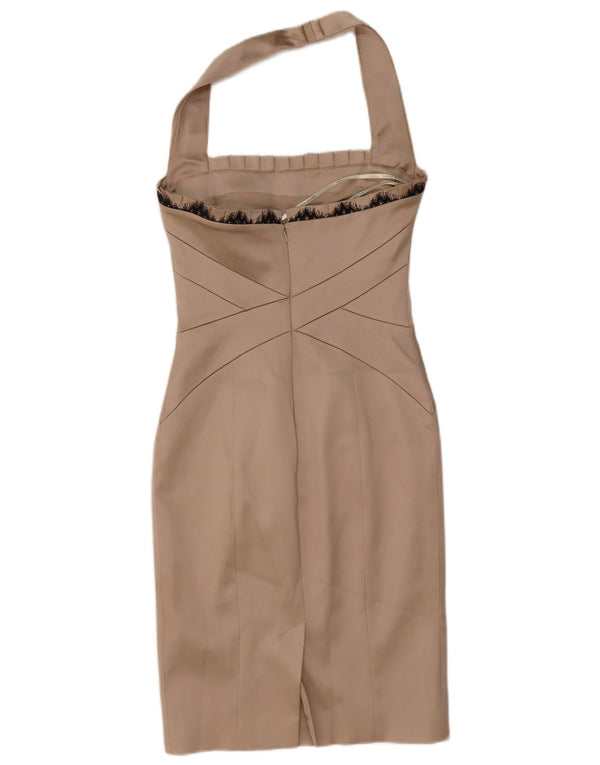 Abito halter da donna Karen Millen UK 10 Piccolo acetato floreale beige