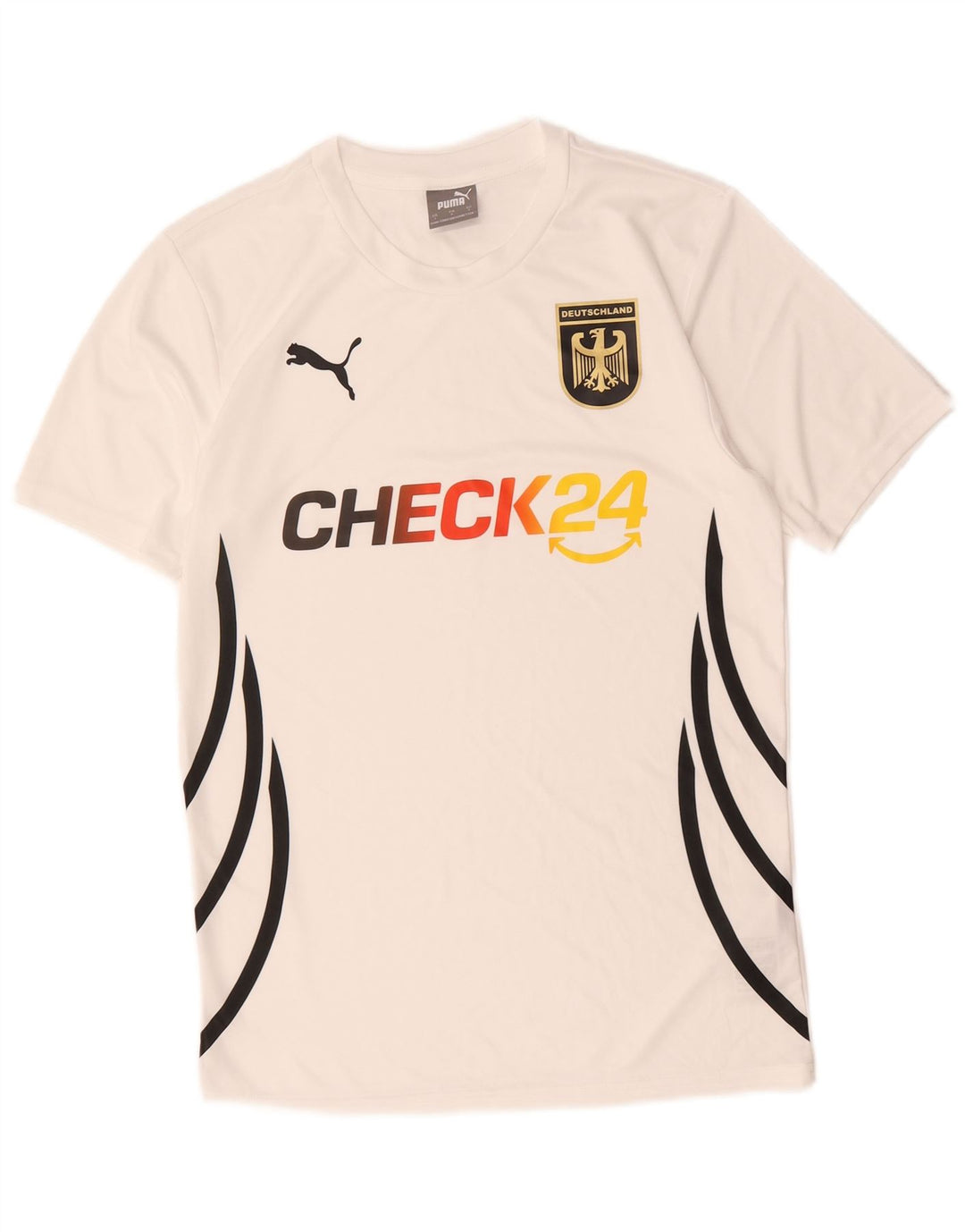 T-shirt grafica da uomo Puma Deutshland Top piccola in poliestere bianco