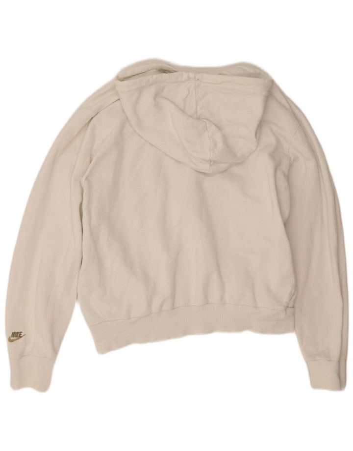 Felpa con cappuccio grafica Nike da uomo in cotone bianco medio
