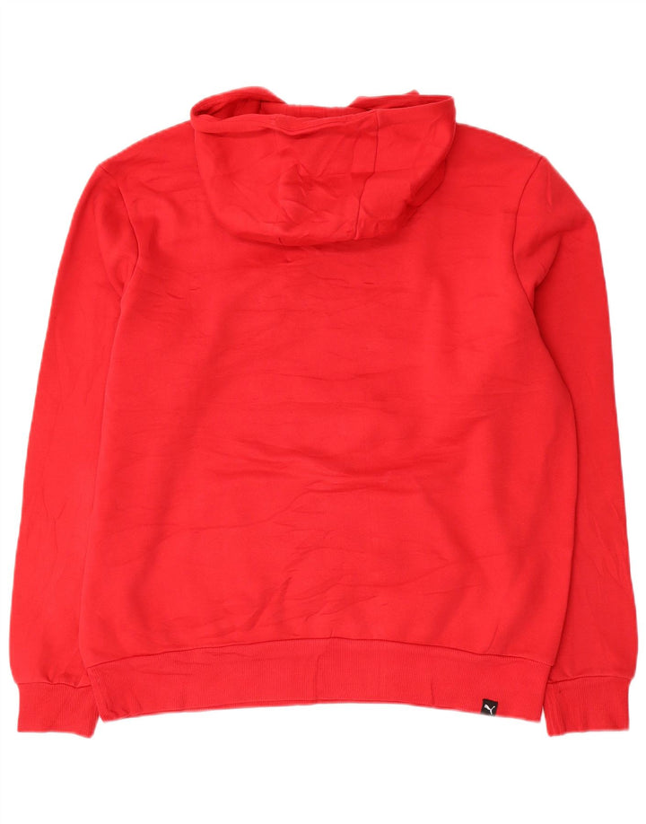 Felpa con cappuccio grafica da uomo Puma in cotone rosso medio