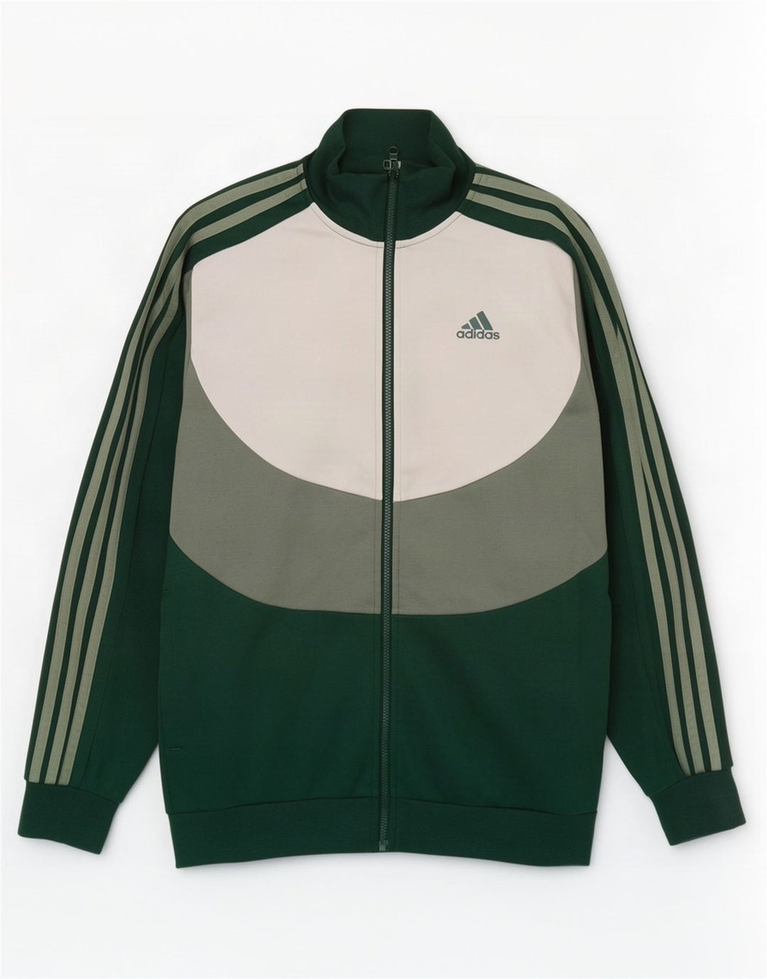 Giacca da ginnastica da uomo Adidas Top Jacket in cotone color block verde medio