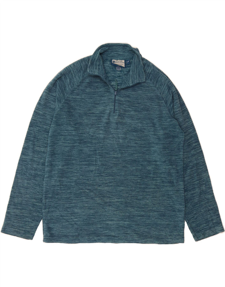 MOUNTAIN WAREHOUSE Mens Zip Neck Fleece Jumper Large Blue Flecked Vintage Mountain Warehouse and Second-Hand Mountain Warehouse from Messina Hembry 