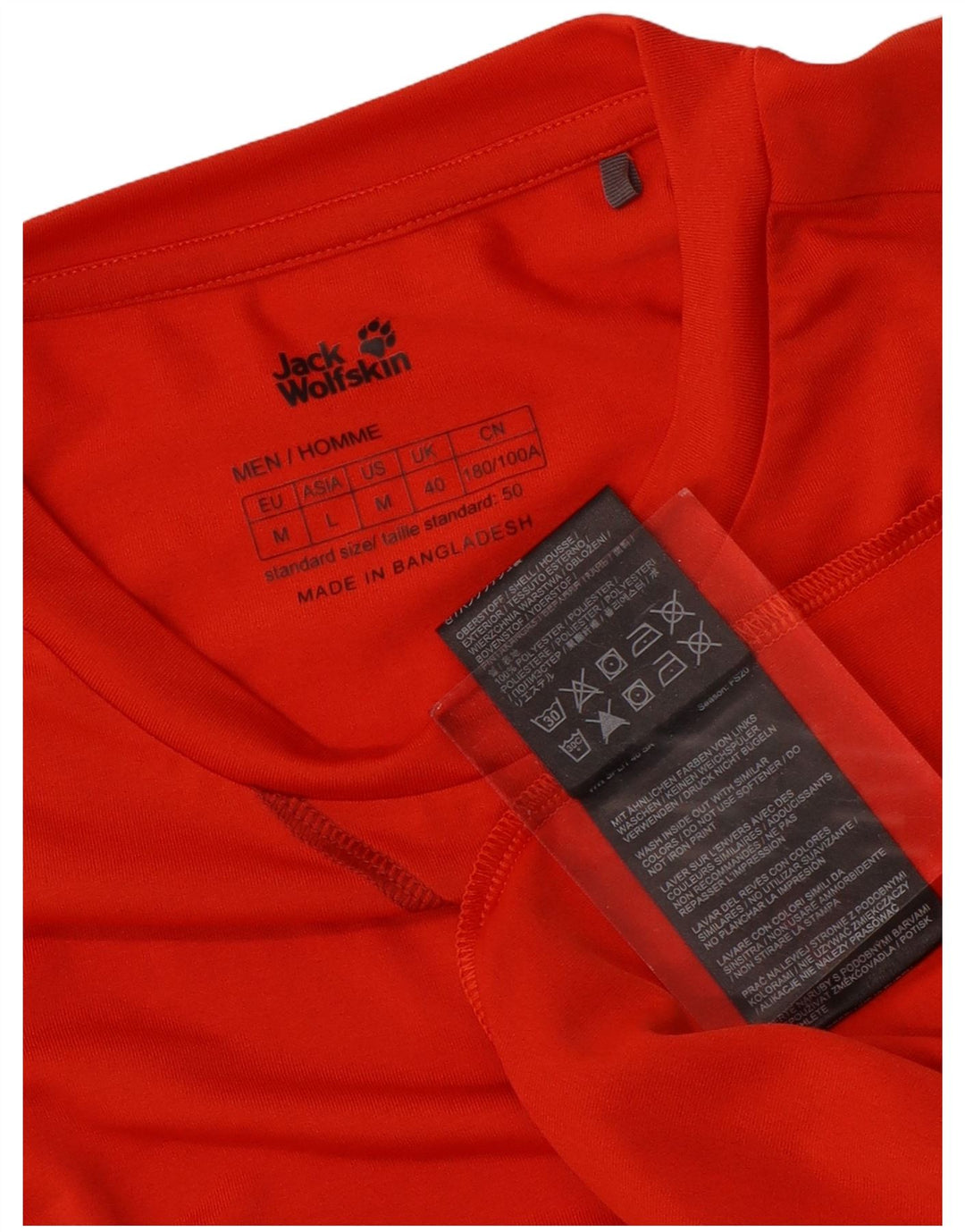 T-shirt da uomo Jack Wolfskin Top UK 40 poliestere arancione medio