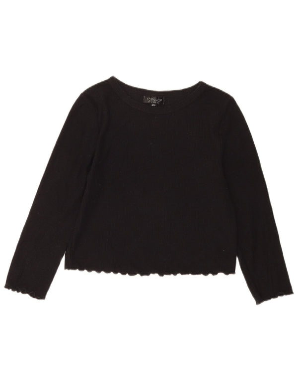 Topshop Camicetta corta da donna Top UK 8 piccolo cotone nero