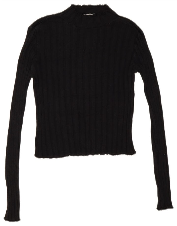 Maglione corto con collo alto da donna Zara UK 12 medio nero
