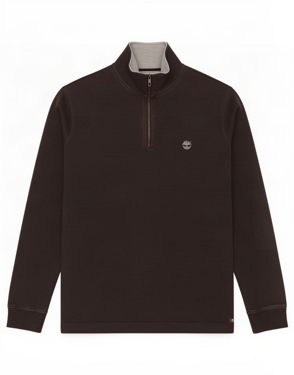 Timberland Uomo Earthkeepers Zip Collo Top Manica Lunga Grande Cotone Nero
