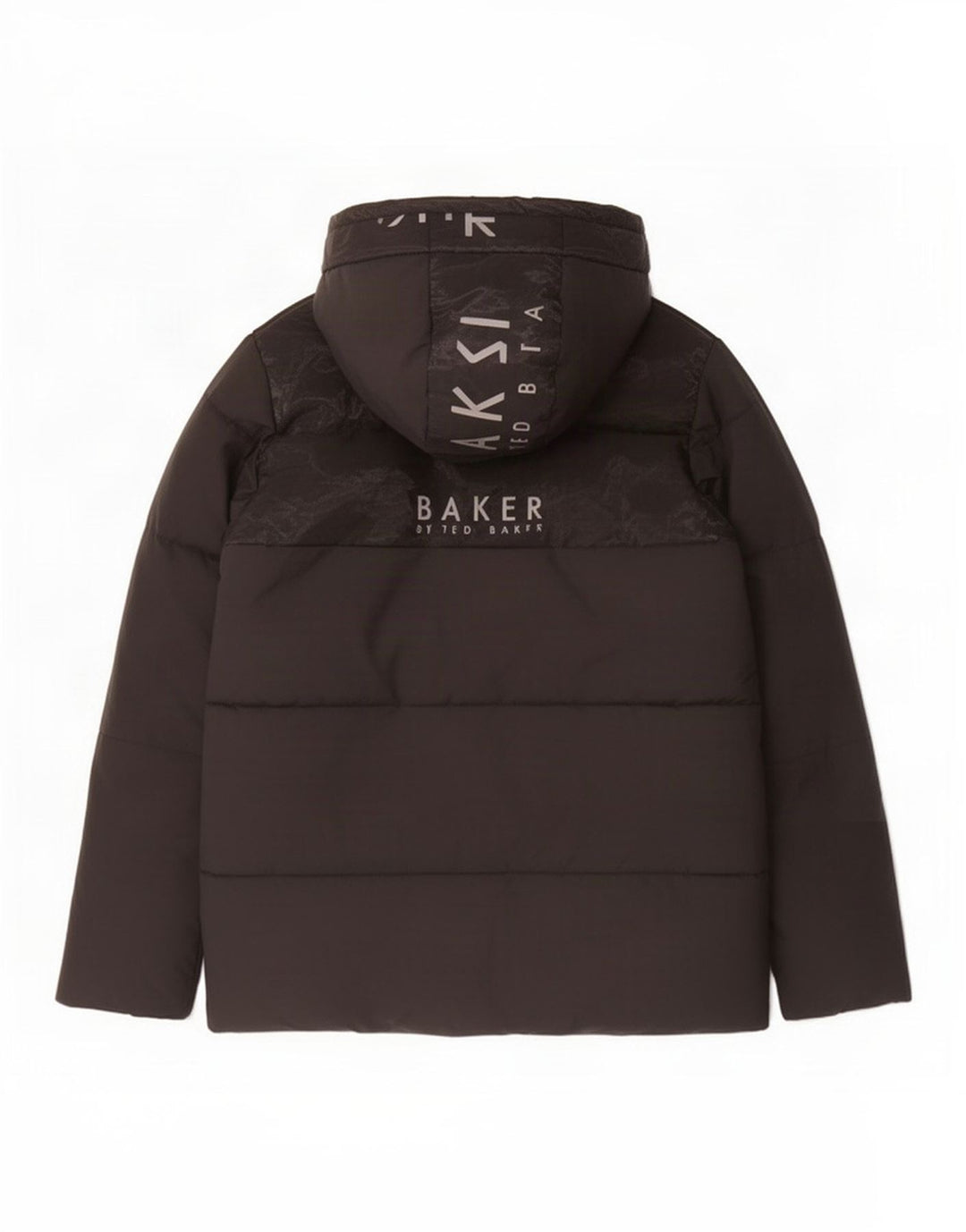 Giacca imbottita con cappuccio grafica da ragazzo Ted Baker 12-13 anni in poliestere nero