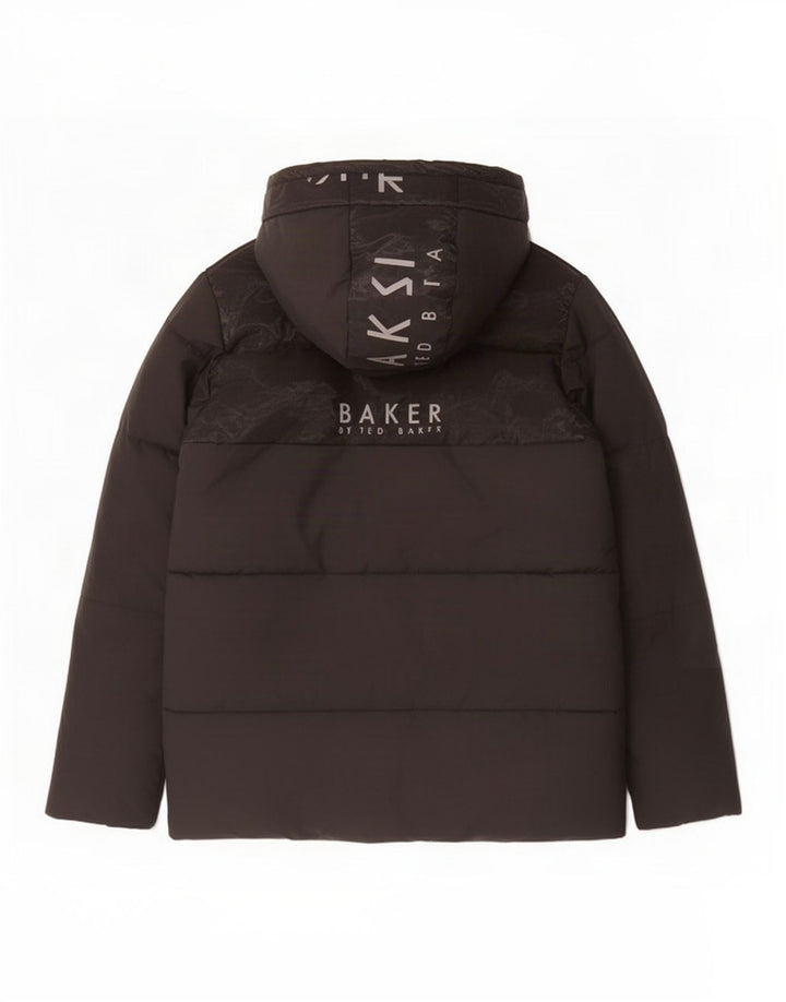 Giacca imbottita con cappuccio grafica da ragazzo Ted Baker 12-13 anni in poliestere nero