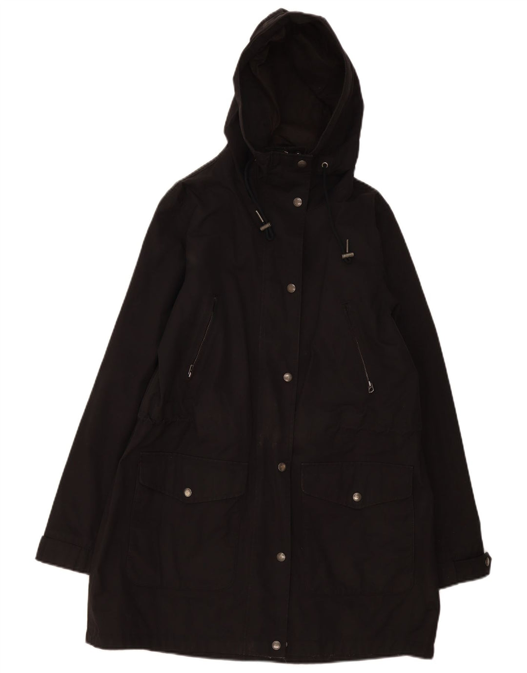 Giacca Parka con cappuccio da donna Fat Face UK 12 cotone nero medio