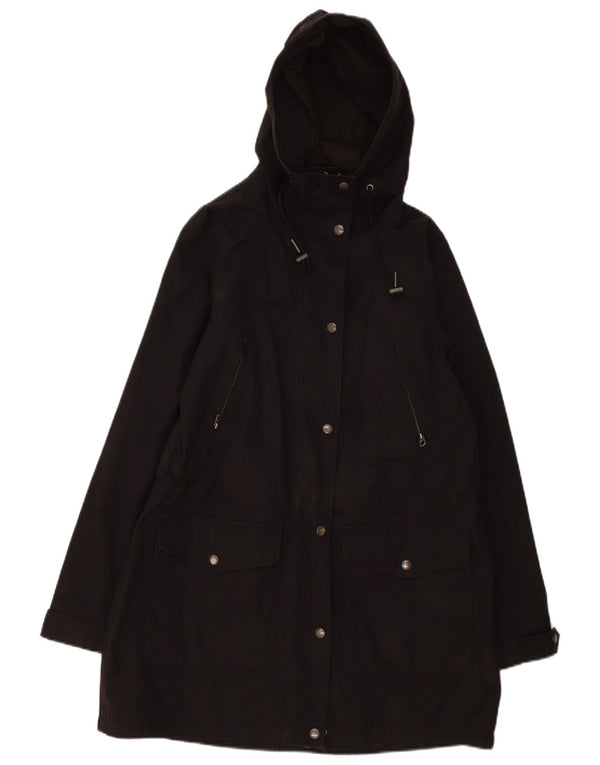 Giacca Parka con cappuccio da donna Fat Face UK 12 cotone nero medio
