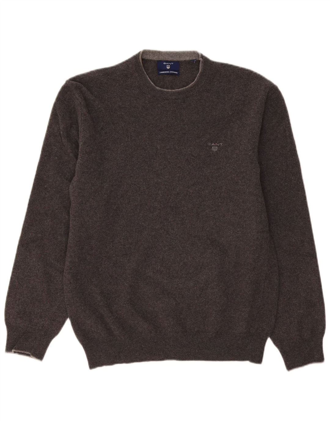 Gant Maglione girocollo da uomo in lana d'agnello grigio medio