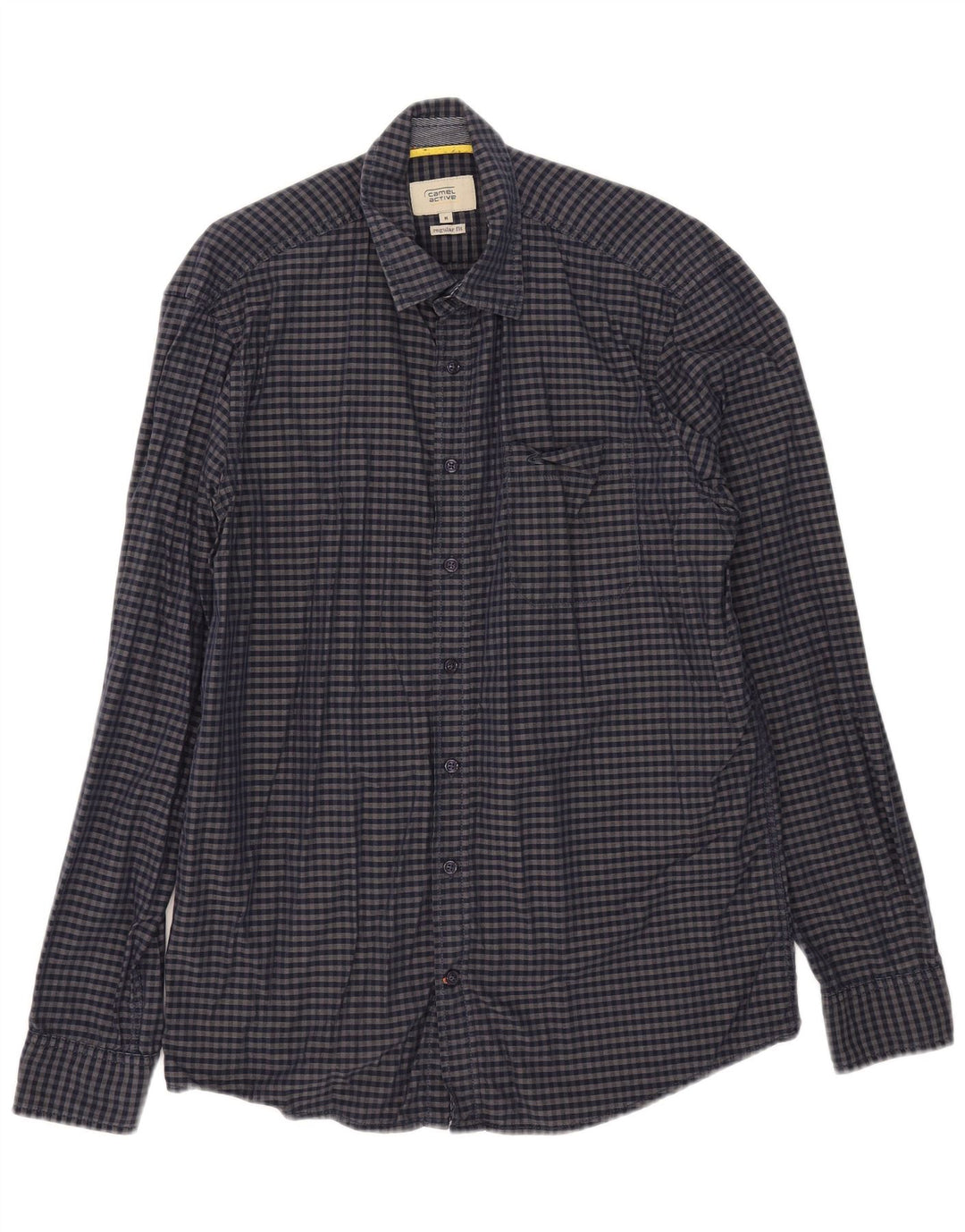 Camicia da uomo dalla vestibilità regolare Camel Active in cotone a quadretti blu navy medio