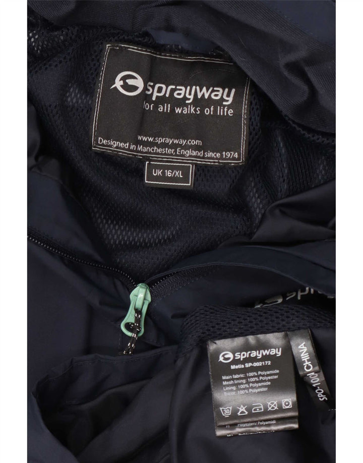 Giacca antipioggia con cappuccio da donna Sprayway UK 16 Large Blu Navy in poliammide
