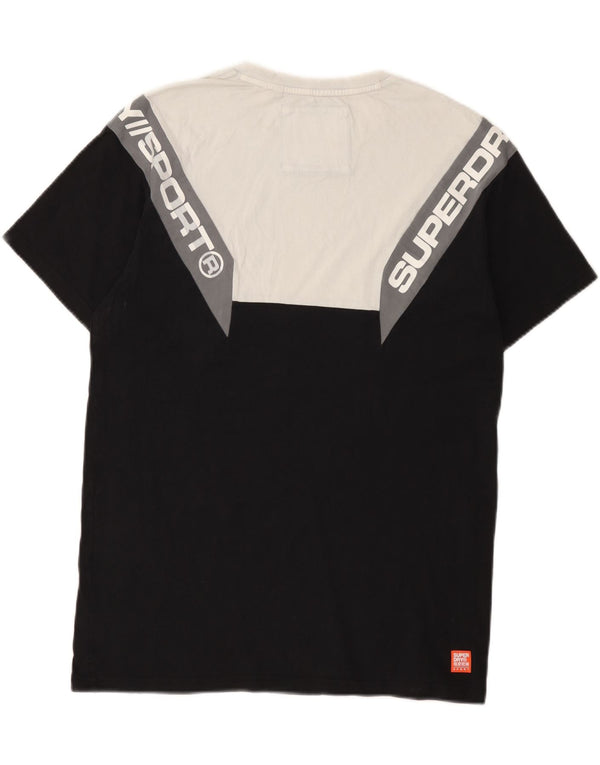 T-shirt grafica da uomo Superdry Top in cotone color block medio nero