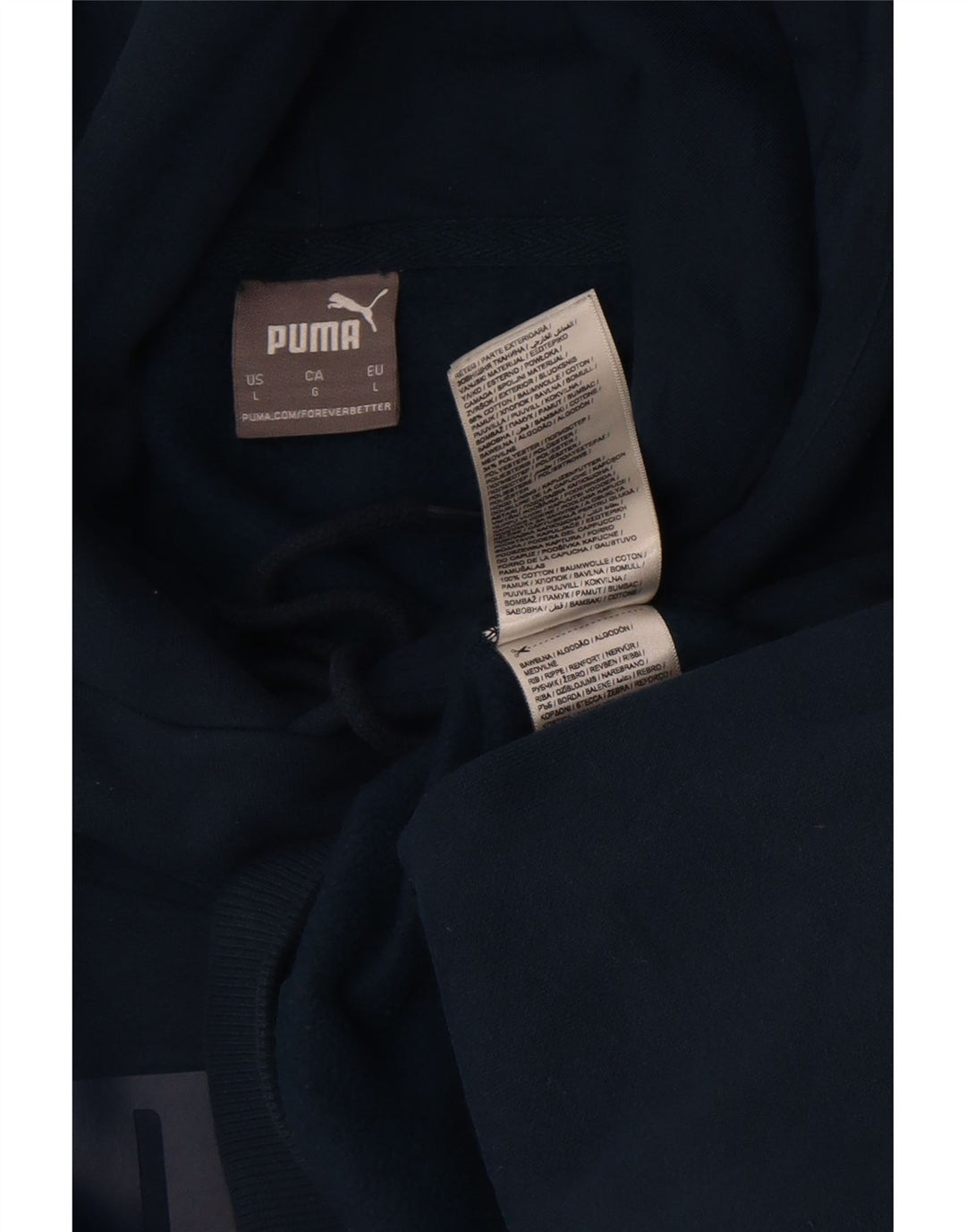 Felpa con cappuccio grafica da uomo Puma Large in cotone blu